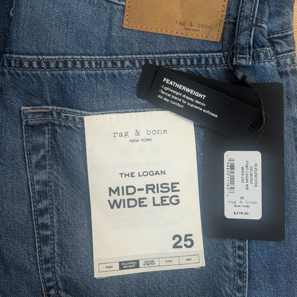 rag & bone Logan Wide-Leg Jeans Size 25